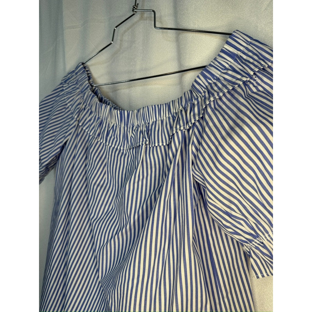 424. Vineyard Vines for Target Blue White Stripe Peasant Top Size M