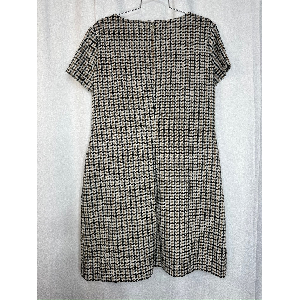 408. Tommy Hilfiger Houndstooth Tweed Shift Dress Size 16