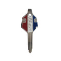 510. Pinto Uncut Logo Metal Key Red White Blue Vintage Automotive Collectible