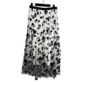 479. Black White Floral Mesh Midi Skirt Size L