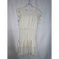 411. Sundays Ivory Smocked Ruffle Sleeve Mini Dress Size L