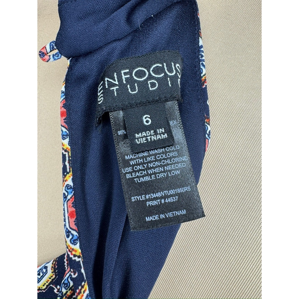 393. Enfocus Studio Geometric Halter Midi Dress Size 6 EUC