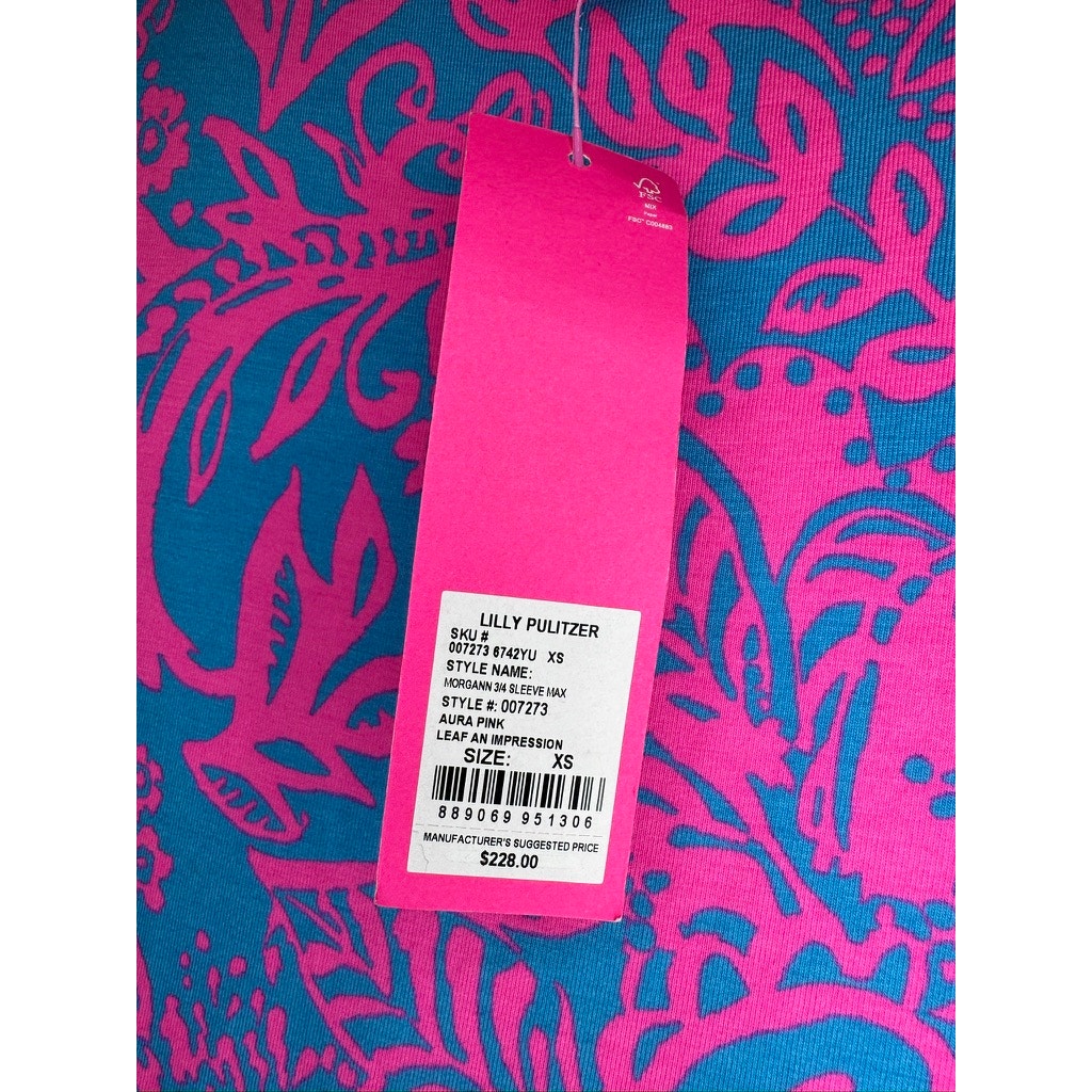 451. Lilly Pulitzer Pink Blue Floral Maxi Dress NWT Size XS