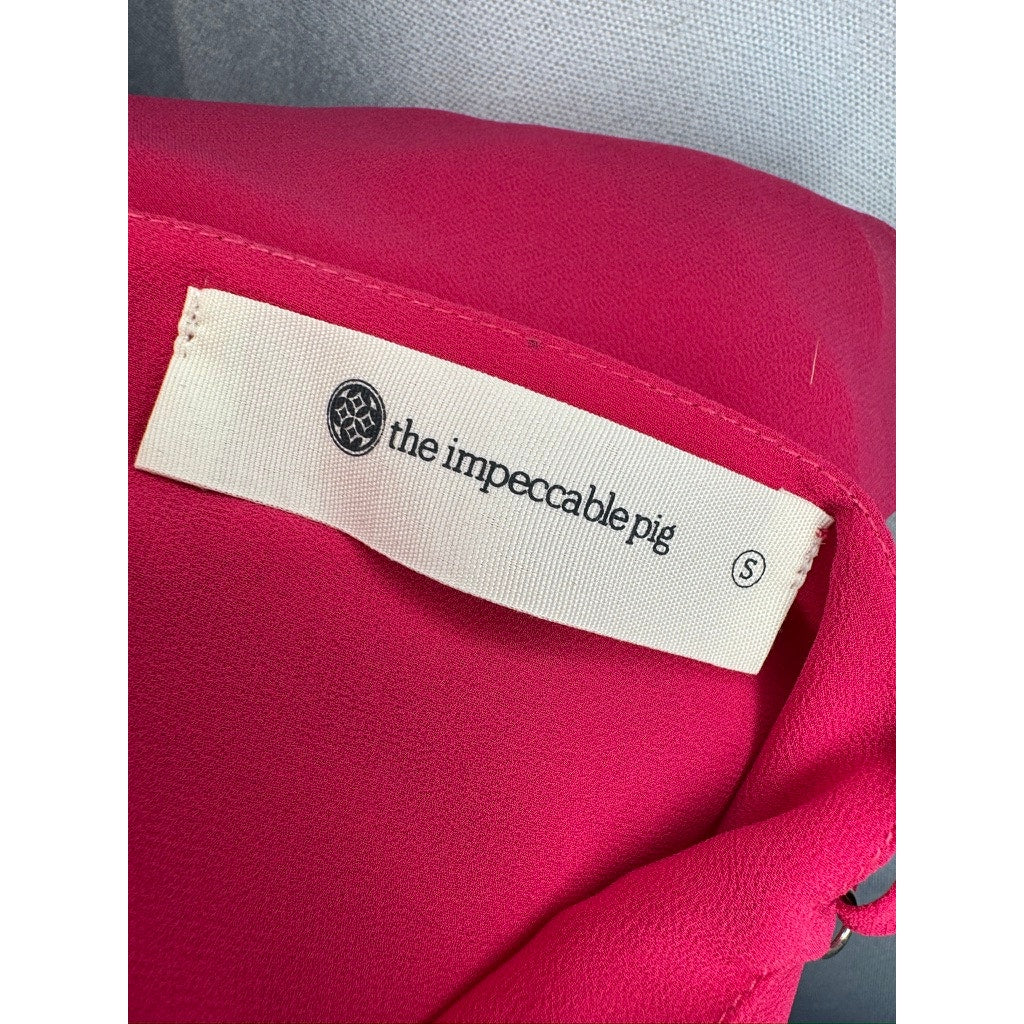 423. The Impeccable Pig Fuchsia Surplice Cross Back Tank Top Size S NWT