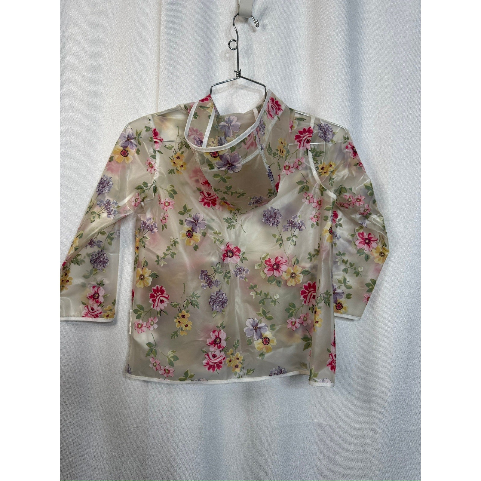 385. Tahari Floral Sheer Rain Jacket Size 4 Girls