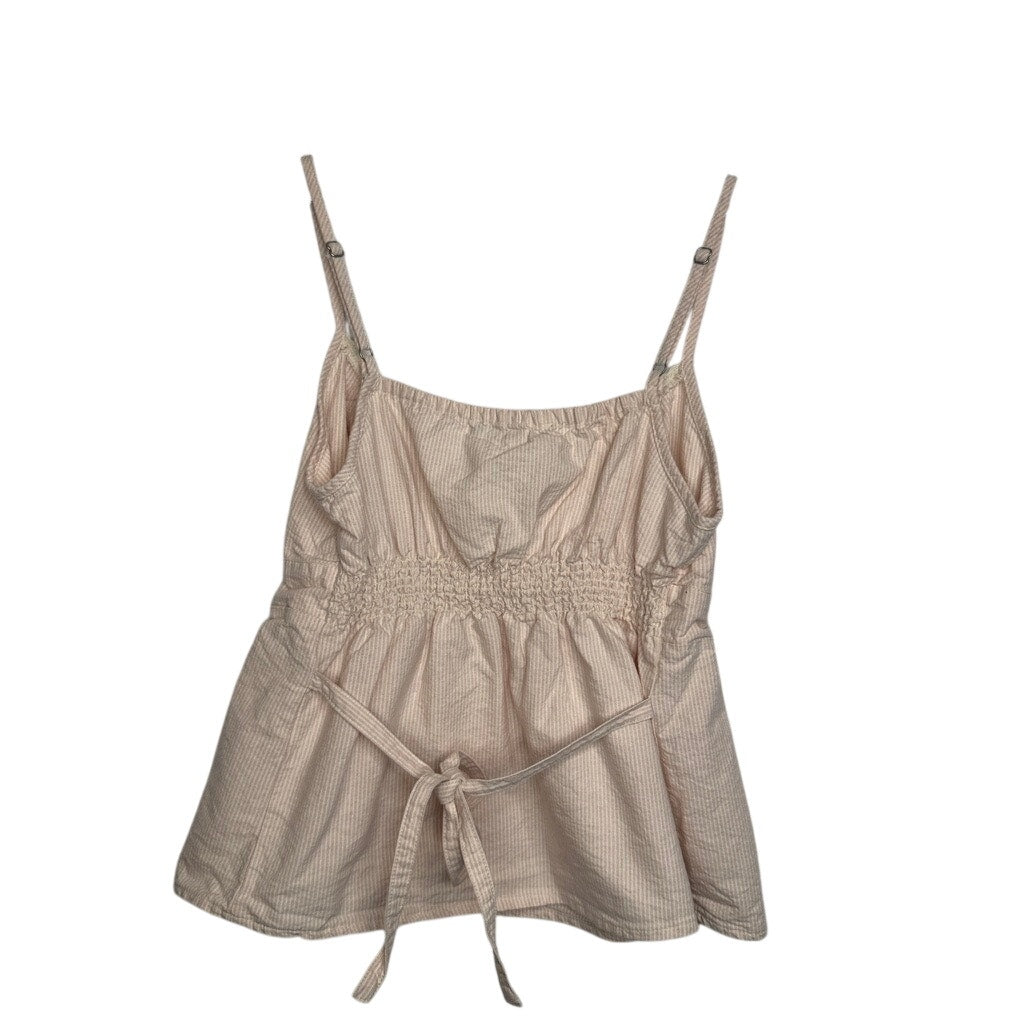478. Brandy Melville Beige Peplum Cami Tank 100% Cotton