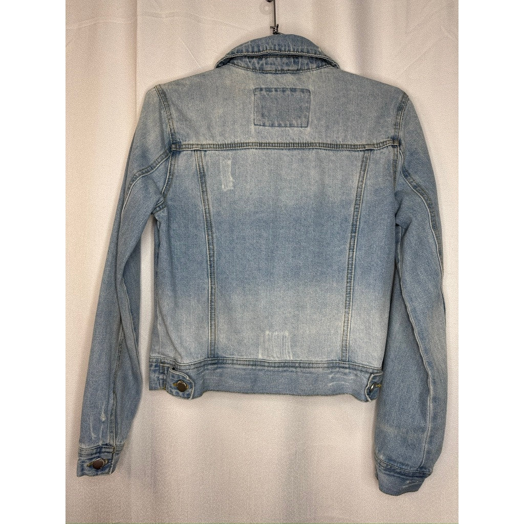 436. Ashley Vintage Charm Light Wash Denim Jacket Size S