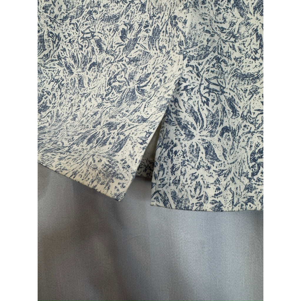 384. Elliott Lauren Blue White Floral Print Pencil Skirt Size 8