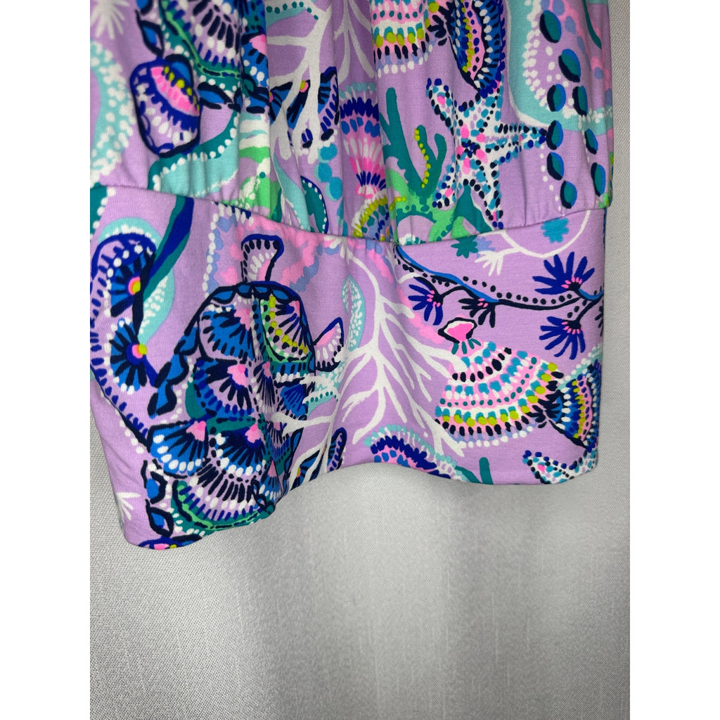363. Lilly Pulitzer Halter Tank Top Purple Sea Life Print Size S