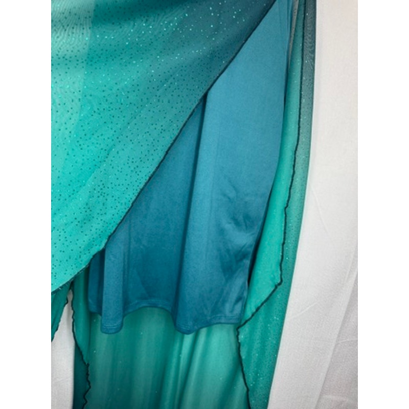 453. Venus Ombre Halter Maxi Dress Size US 6 Teal Blue NWOT