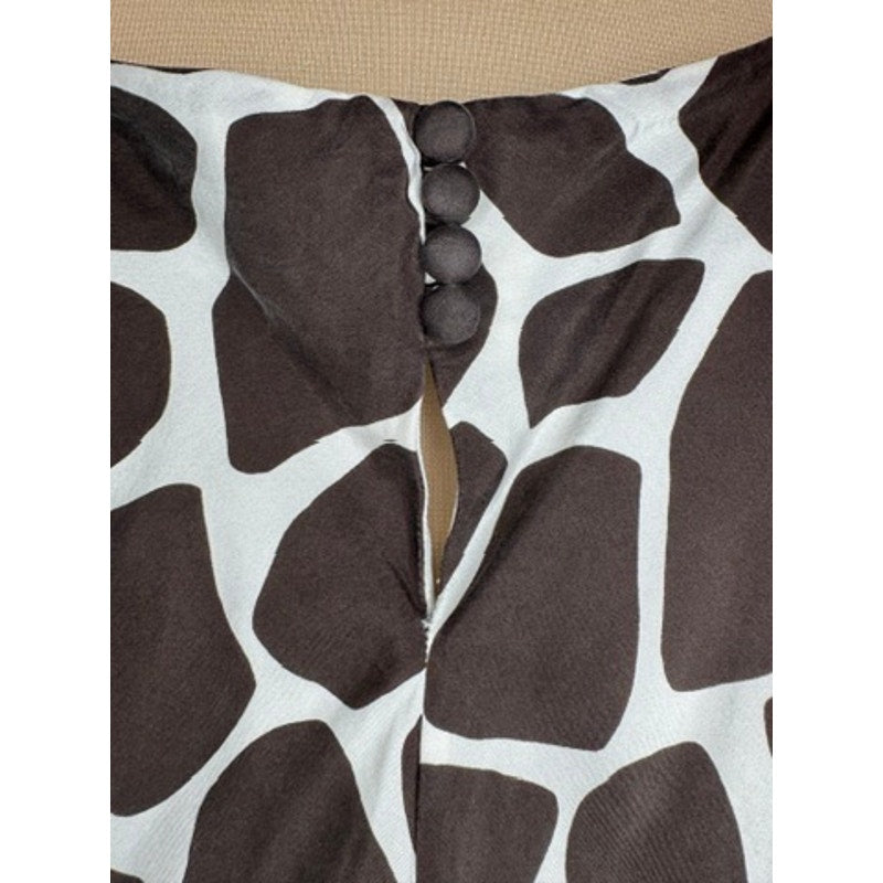 454. Banana Republic Silk Giraffe Print Halter Maxi Dress Size 12
