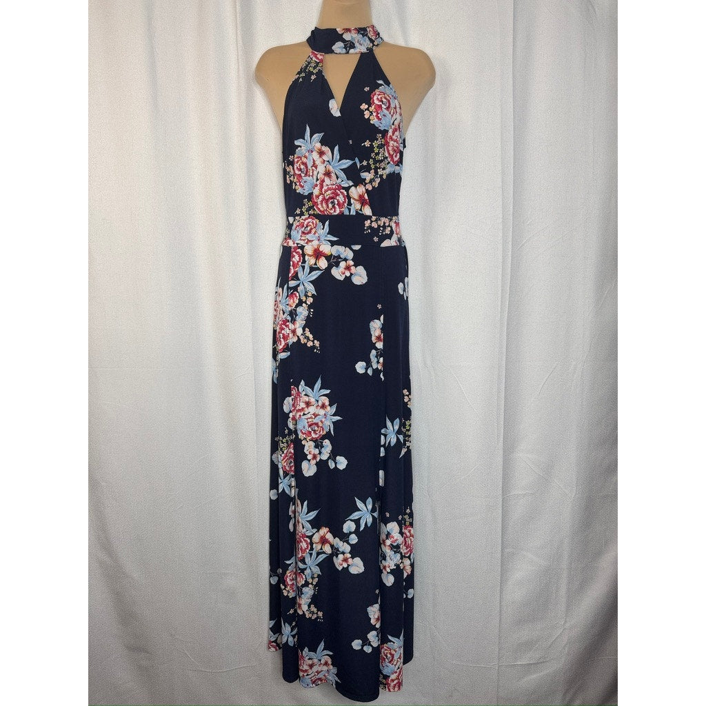 394. New York & Company Floral Halter Maxi Dress Size XS