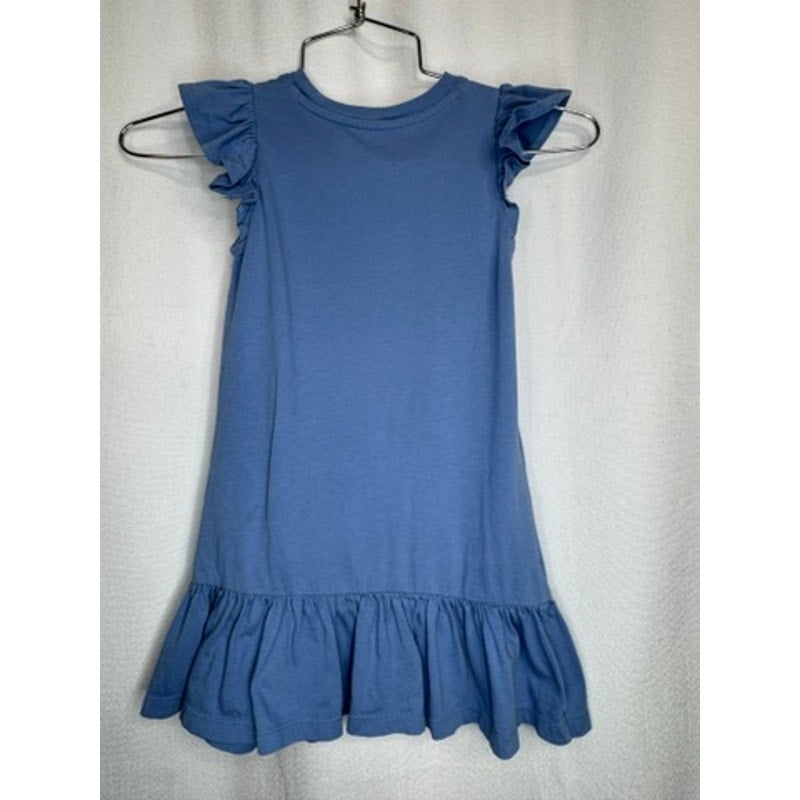 458. Polo Ralph Lauren Logo Ruffle Hem Dress Girls Size 4 Blue
