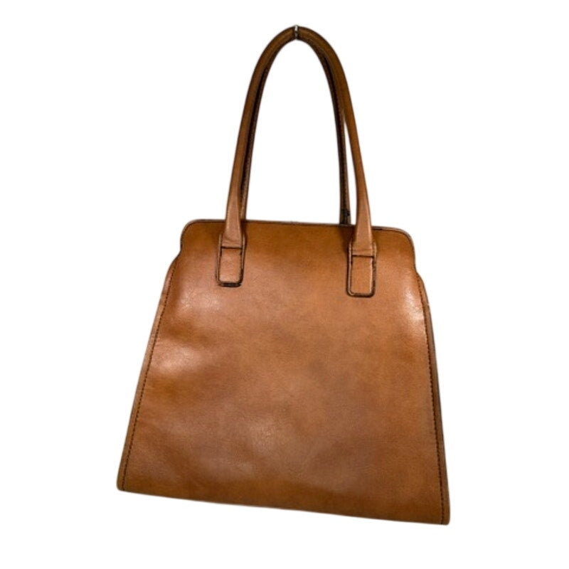 488. London Fog Cognac Faux Leather Satchel Shoulder Bag