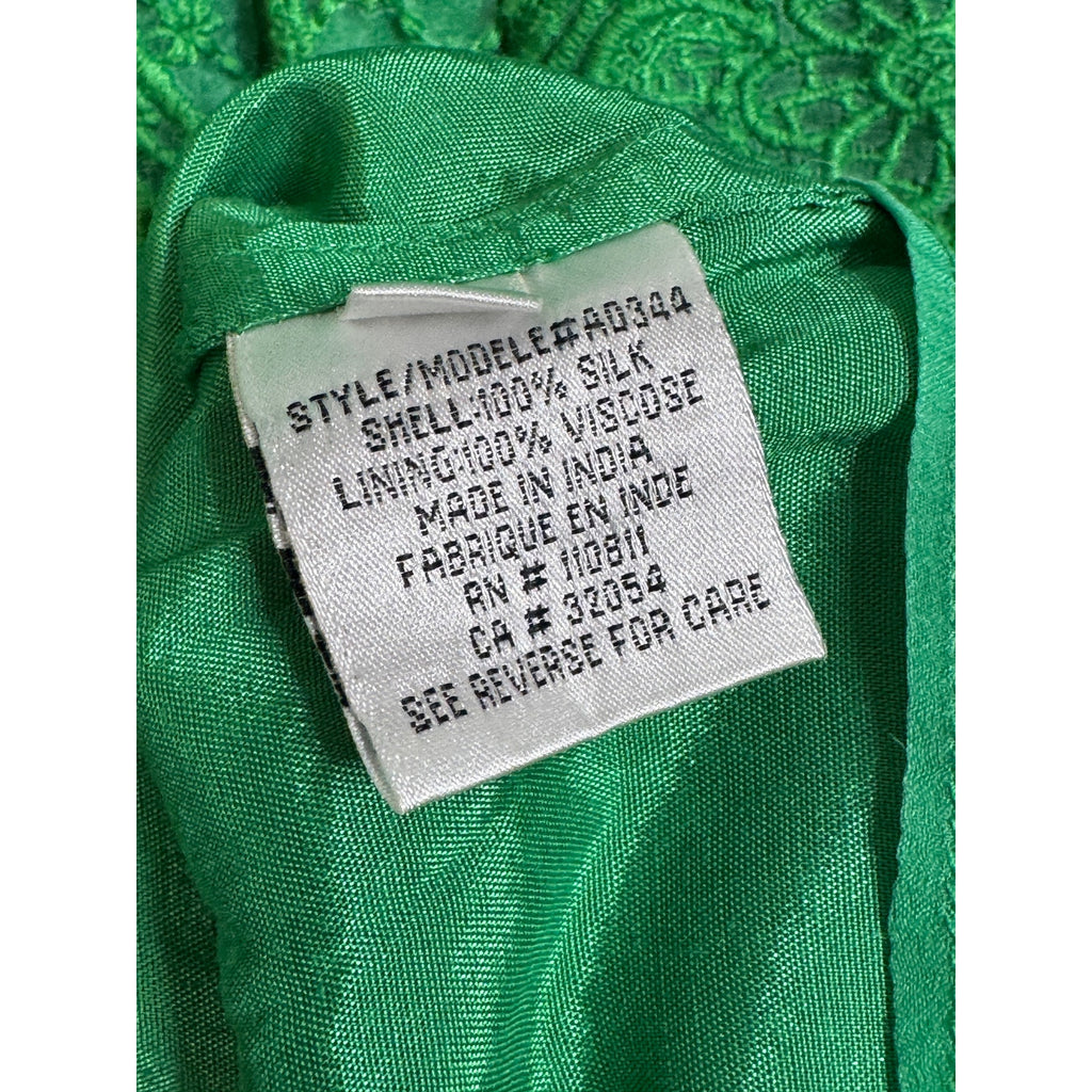 347. Anthropologie Baraschi Green Embroidered Lace Fit & Flare Dress Size 0