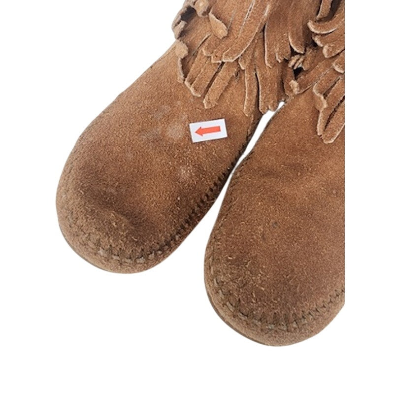 497. Minnetonka Suede Fringe Ankle Boots Women's Size 5 Brown