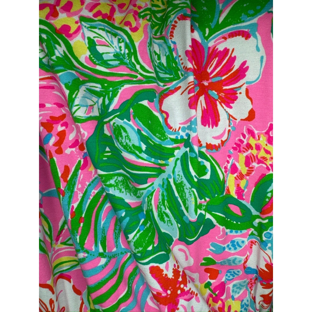 461. Lilly Pulitzer Tropical Floral Halter Tank Top Size S