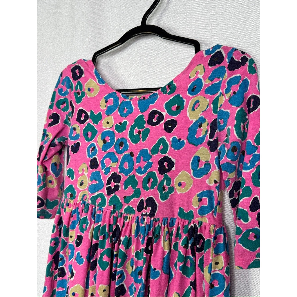 577. Lilly Pulitzer Girls Pink Leopard Print Dress Size S/4-5