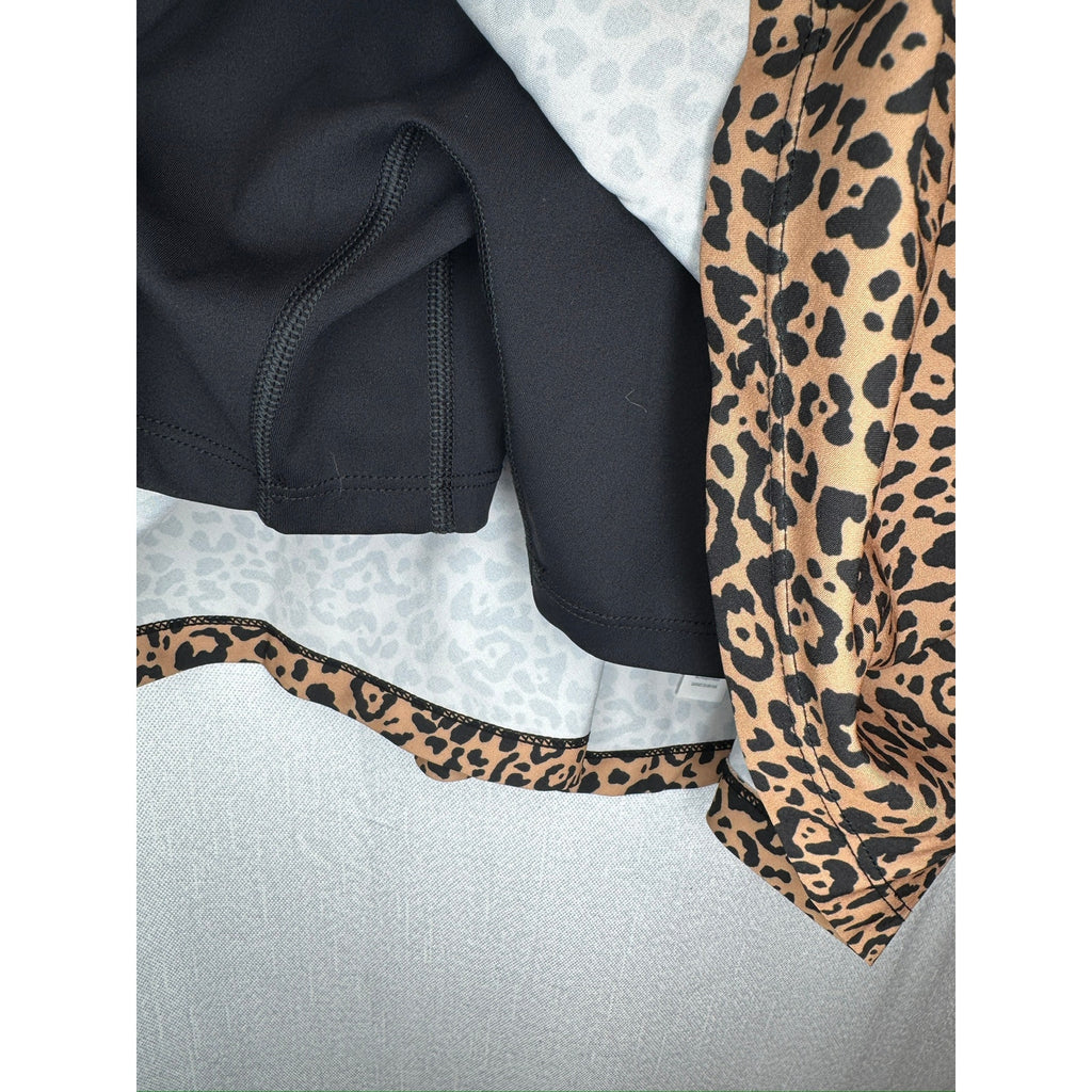 455. Levaca Leopard Print Cami Romper Dress Size M