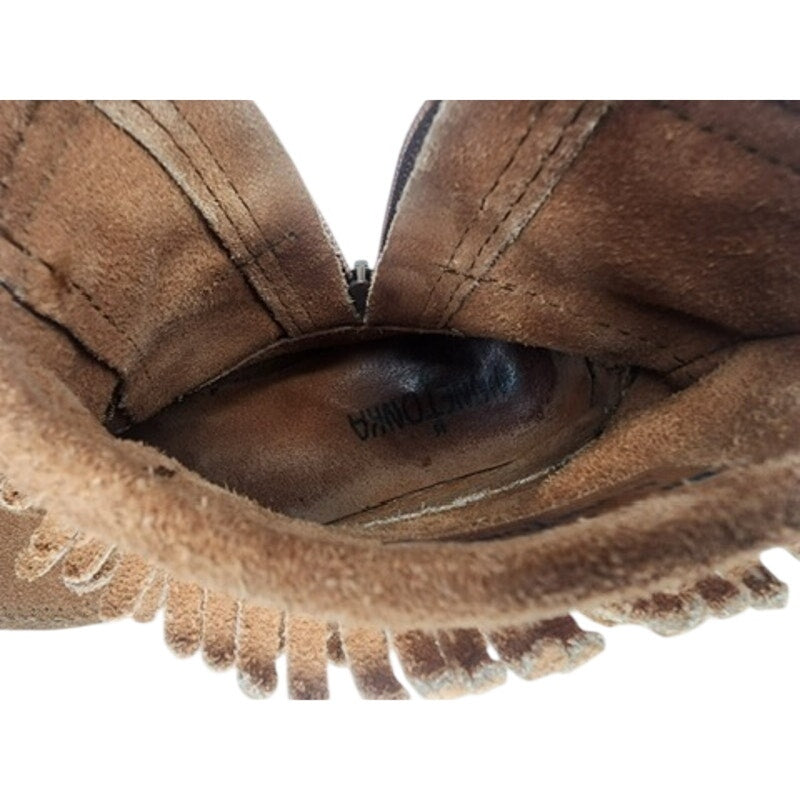 497. Minnetonka Suede Fringe Ankle Boots Women's Size 5 Brown