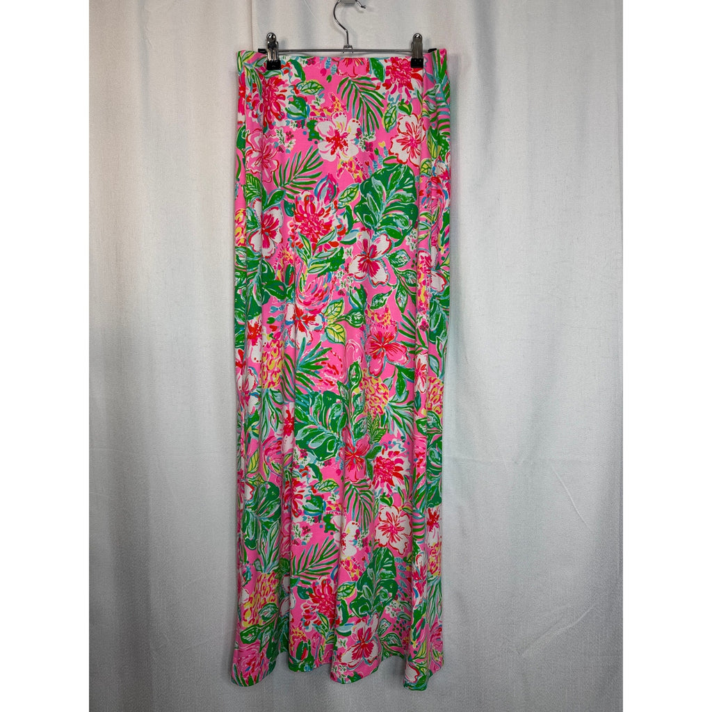 360. Lilly Pulitzer Pink Tropical Print Maxi Skirt Size Small